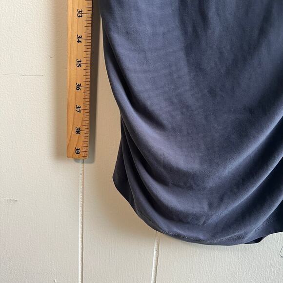 LAST TANGO Gray Ruched Asymmetrical Layered Stretch Dress M - Picture 7 of 10